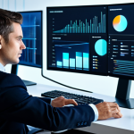 A diverse individual, fully clothed in professional business attire, seated at a sleek desk in a modern, minimalistic office. Multiple holographic screens display abstract data streams and glowing interfaces around them, symbolizing the seamless integration of virtual and real identity. The person's expression is contemplative, reflecting on their digital presence. The scene is illuminated with soft, ambient lighting, creating a professional and thoughtful atmosphere. Perfect anatomy, correct proportions, natural pose, well-formed hands, proper finger count, natural body proportions, professional photography, high quality, safe for work, appropriate content, fully clothed, modest, family-friendly.